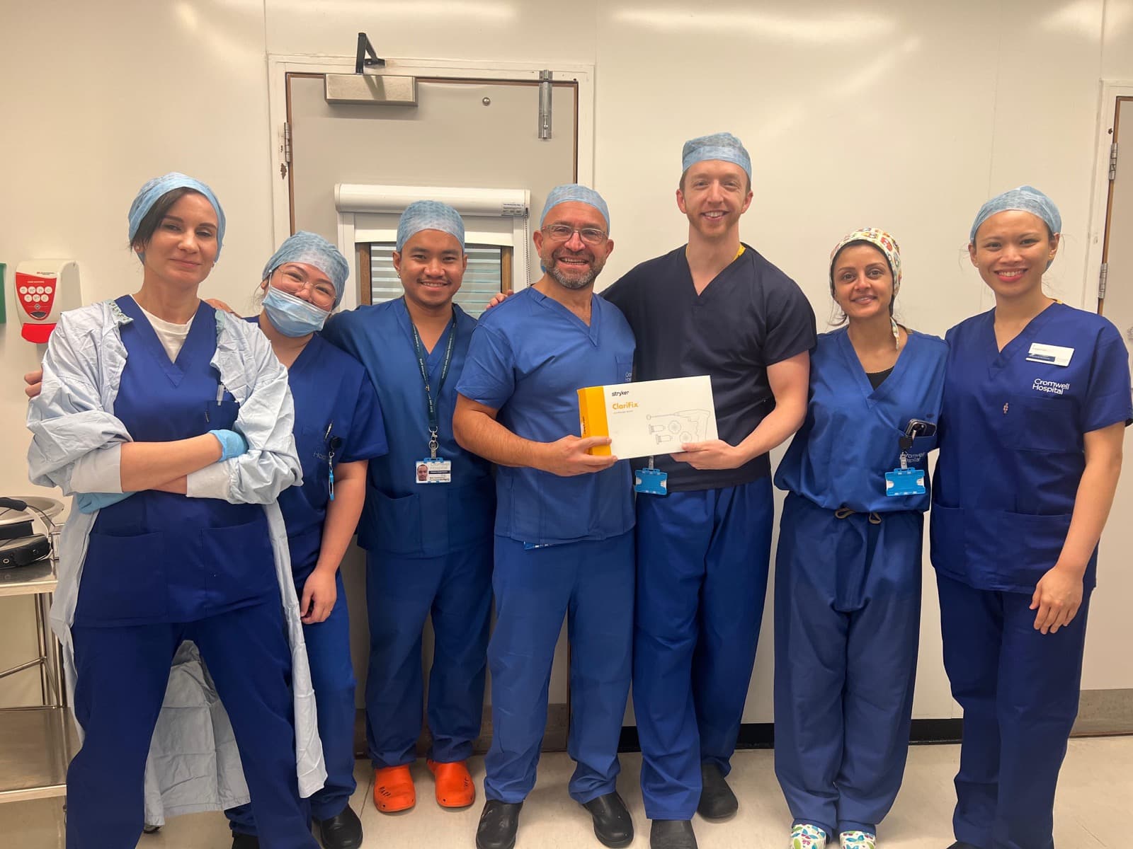 Mr Anwar with his surgical team at the Cromwell Hospital